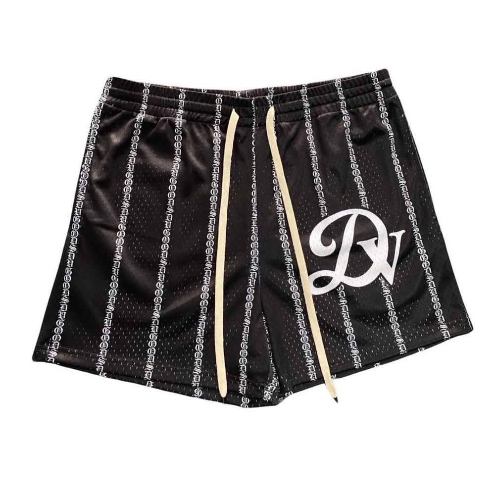 GoodsByDV Black Pinstripe Mesh Shorts Men’s Size Small